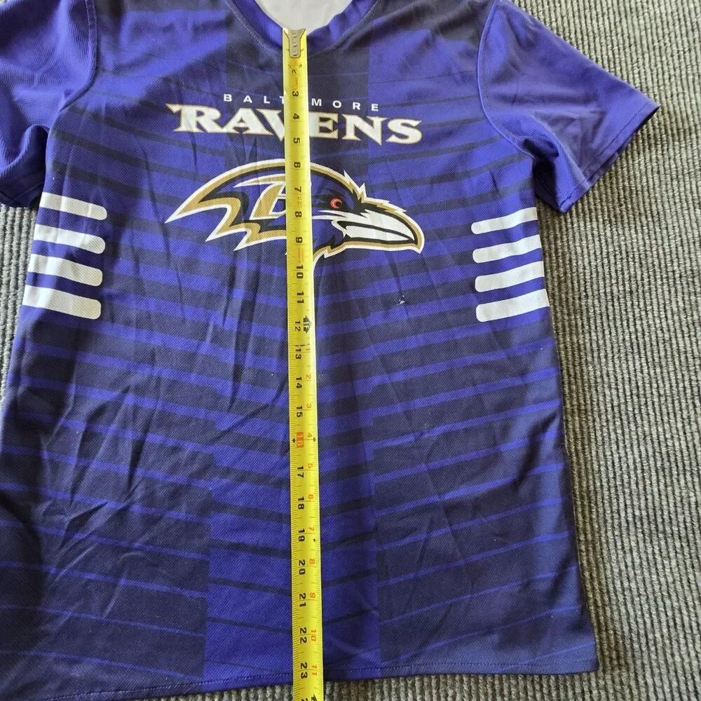 Baltimore Ravens NFL Flag Football Jersey Purple Black Striped Youth XL